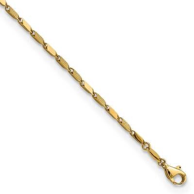 Textured Fancy Link 7.5 Inch Bracelet 14k Gold Polished FB1900-7.5, MPN: FB1900-7.5, 883957810669