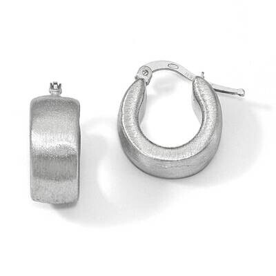 Scratch-Finish Hoop Earrings Sterling Silver QLE1124, MPN: QLE1124,