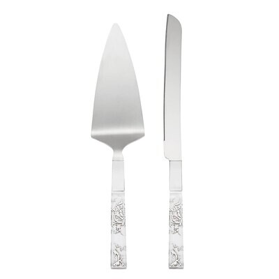 Lenox Silver Peony Metal Cake Knife &amp; Server 886923, MPN: 886923, 882864830180