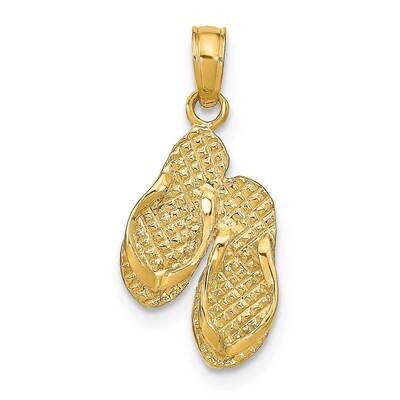Marco Island Reversible Flip Flops Pendant 14k Gold K8648, MPN: K8648, 637218052790