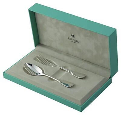Ercuis Vieux Paris Baby Flatware 2 Pieces In A Giftbox Silver Plated F650140-CD, MPN: F650140-CD, 3…