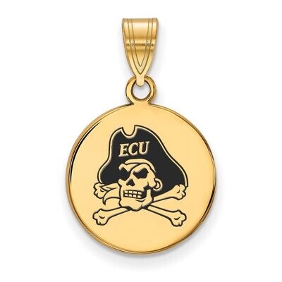 East Carolina University Medium Enamel Disc Pendant Gold-plated Silver GP036ECU, MPN: GP036ECU, 886…