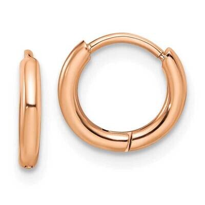 Rose Ip-Plated 1.6mm Hinged Hoop Earrings Stainless Steel Polished SRE1462, MPN: SRE1462, 191101867…