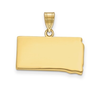 South Dakota State Pendant Charm Gold-plated on Silver Engravable XNA707GP-SD, MPN: XNA707GP-SD, 88…