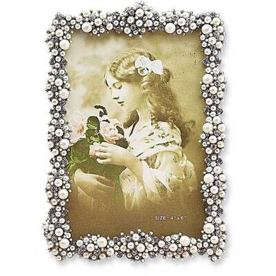 Simulated Pearl Cluster Jewel-Tone 4X6 Photo Picture Frame GP9072, MPN: GP9072,