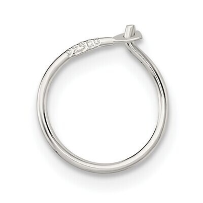 10.0mm Diameter Wire Hoops Sterling Silver SS3062, MPN: SS3062,