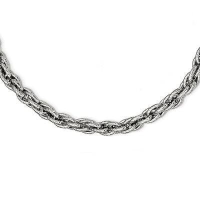 Textured Fancy Rope 24 Inch Necklace Stainless Steel Polished SRN2317-24 by Chisel, MPN: SRN2317-24…