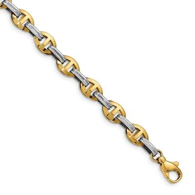 Leslie&#39;s Fancy Link Bracelet 14k Two-tone Gold Polished HB-LF1310-7.5, MPN: LF1310-7.5, 191101744808