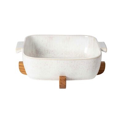 Casafina Eivissa Sand Beige Square Baker 32 Oak Trivet CPQ322-SND, MPN: CPQ322-SND, 840289035290