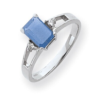 Tanzanite Diamond Ring 14k white Gold 7x5mm Emerald Cut Y4758T/A, MPN: Y4758T/A, 883957669823