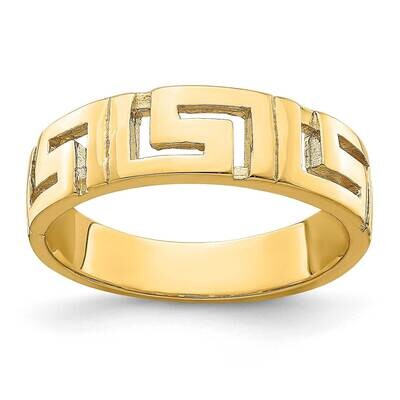 Greek Key Band with Tapered Shank Ring 14k Gold R889, MPN: R889, 196904044636