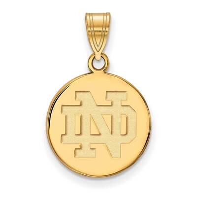 University of Notre Dame Medium Disc Pendant 10k Yellow Gold 1Y037UND, MPN: 1Y037UND, 191101130885