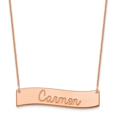 Polished Curved Bar Necklace 14k Rose Gold Medium XNA1254R, MPN: XNA1254R,