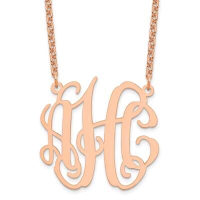 Medium Polished Monogram Necklace Sterling Silver Rose-plated XNA548RP, MPN: XNA548RP,