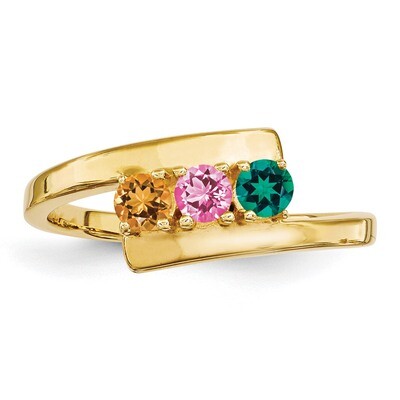 Genuine 3 Stone Mother&#39;s Ring 14k Gold XMR16/3GY