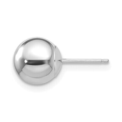 8mm Standard Weight Ball Post Earring Mounting 14k White Gold WG561, MPN: WG561,