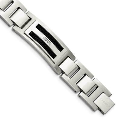 Matte Black IP-plated 0.05ct tw. Diamond Bracelet Stainless Steel Polished SRB1528-8.75 by Chisel, …