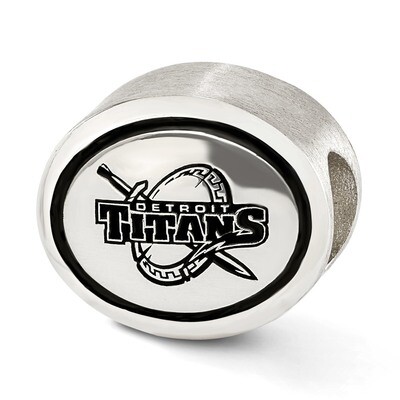 Antiqued University of Detroit Mercy Collegiate Bead Sterling Silver QRS3028