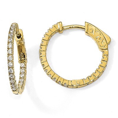 Yellow-Plated CZ In &amp; Out Round Hoop Earrings Sterling Silver QE8019Y, MPN: QE8019Y, 886774035062
