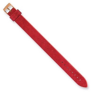 Moog Red Suede Finish Genuine Leather Watch Band - Rose-plated, MPN: PE-011RG,
