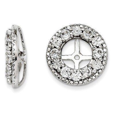 White Topaz Earring Jacket Sterling Silver Rhodium QJ124APR, MPN: QJ124APR., 191101385780
