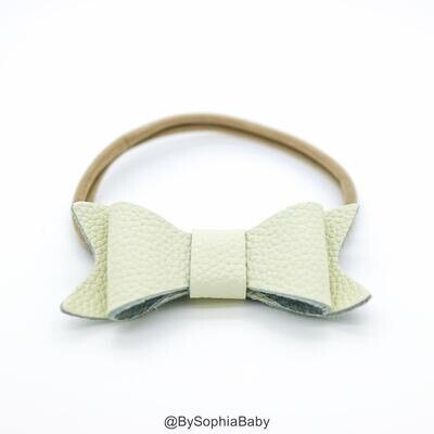 Baby Headband Ivory Leather Bow Baby Leather Bow Headband Leather Bow Baby Leather Hair Bow 123, MP…