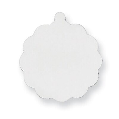 Round Scalloped with Eyelet Stamping Sterling Silver Rhodium-plated SS1276, MPN: SS1276,