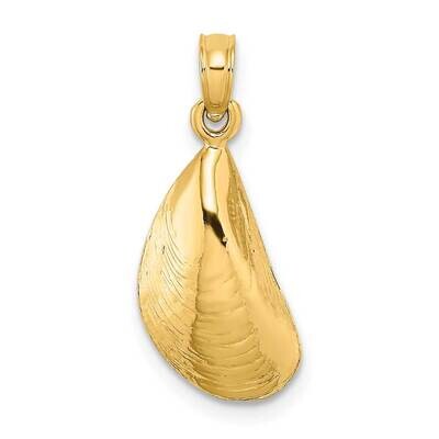 Polished Mussel Shell Charm 14k Gold 2-D K7451, MPN: K7451, 637218103829