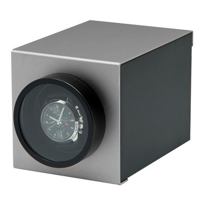 Rotations Grey Wooden &amp; Aluminum 1-Watch Winder GM13127, MPN: GM13127, 191101857737