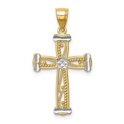 Cross Pendant 14k Gold Rhodium C4758, MPN: C4758,