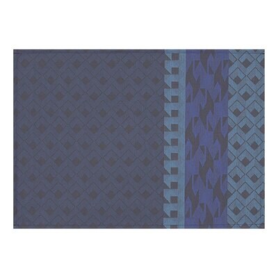 Le Jacquard Francais Placemat Origin Rythme Blue 100% Coated Cotton 20 x 14 Inch 28234 Set of 4, MP…