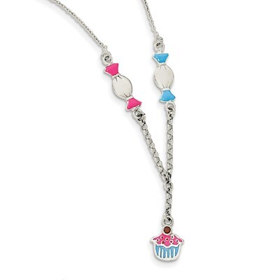 Enamel Garnet Candy &amp; Ice Cream Childs Necklace 14 Inch Sterling Silver QG4083-14, MPN: QG4083-14, …