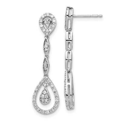 Dangle Earrings 14k White Gold Diamond EM5571-033-WA, MPN: EM5571-033-WA, 883957280295