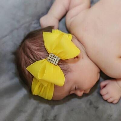Baby Headband Headwrap Yellow Baby Headband Baby Bow Headband Newborn Headband Baby Girl Headband N…