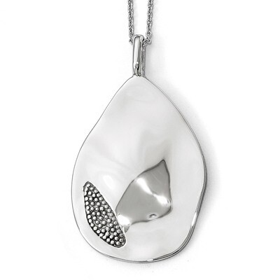 Polished and Textured Pendant Sterling Silver QLF604