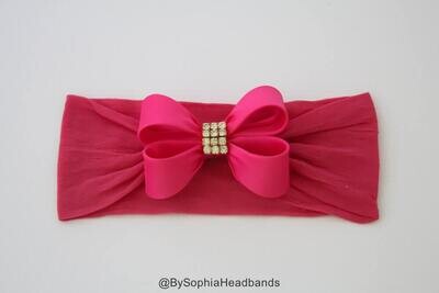 Baby Headband Headwrap Hot Pink Baby Headband Newborn Headband Nylon Headband Pink Headband Baby Bo…