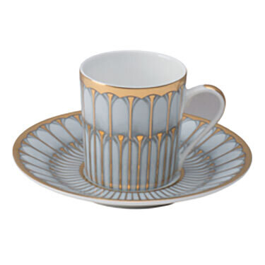 Deshoulieres Arcades Grey &amp; Matte Gold Coffee Saucer 030539, MPN: 30539, 3104363011684
