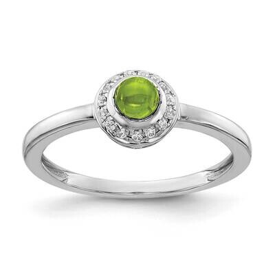 Cabochon Peridot Ring 14k White Gold Diamond RM4030-PE-025-WA, MPN: RM4030-PE-025-WA, 883957550398