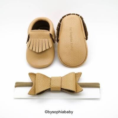 Tan Baby Moccasins Tassel Fringe Moccasins Baby Leather Shoes Genuine Leather Moccs Toddler Moccasi…