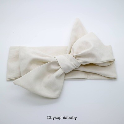 Ivory Baby Head wrap, Champagne Baby Headband, Beige baby Turban, Toddler Head Wrap, Girls Bow Head…
