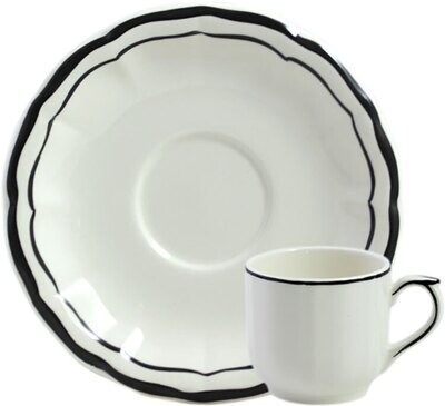 Gien Filet Midnight Espresso Cups &amp; Saucers 18292PTC26, MPN: 18292PTC26, 840769056128
