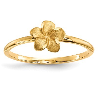 Plumeria Ring 14k Gold Satin &amp; Diamond-cut R630, MPN: R630, 883957220291