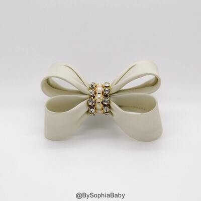 Baby Hair Clip Ivory Champagne Bow Hair Clip Ivory Hair Clip Toddler Ivory Hair Clip Girls Bow Hair…