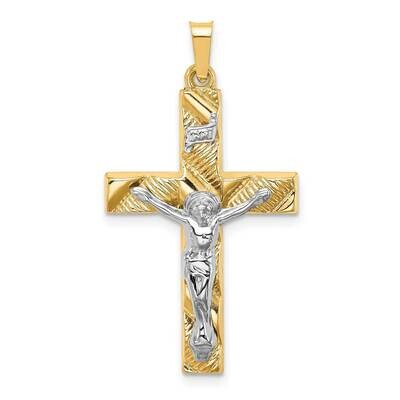 Hollow Polished Textured Latin Crucifix 14k Two-tone Gold XR1850, MPN: XR1850, 883957603704