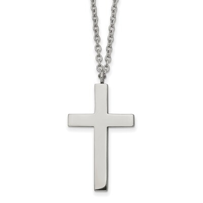 32mm Cross 18 inch Necklace Stainless Steel Polished SRN2504-18 by Chisel, MPN: SRN2504-18, 1911010…