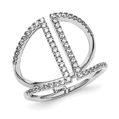 CZ Ring Sterling Silver Rhodium-plated polished QMP1473-6, MPN: QMP1473, 886774612829
