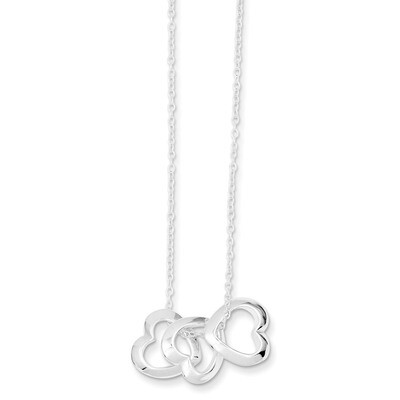 Polished Fancy Heart Necklace Sterling Silver QG2898-18, MPN: QG2898-18, 191101295102