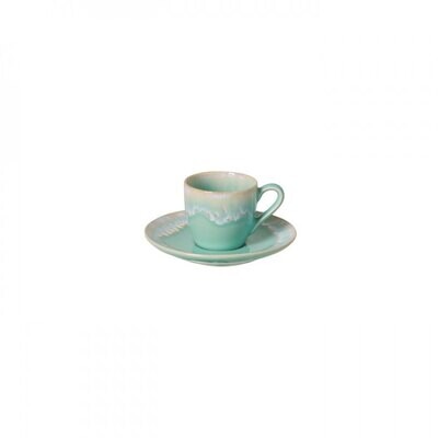 Casafina Taormina Aqua Coffee Cup &amp; Saucer Set of 6 TA615-AQU, MPN: TA615-AQU, 840289013274