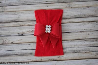 Baby Headband Red Bow Headband Christmas Headband Red Baby Headband Newborn Headband Red Baby Nylon…