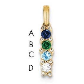 Family Jewelry Geniune Stone &amp; Diamond Set Pendant 14k Gold XMP31/4GY, MPN: XMP31_4--6, 883957447834